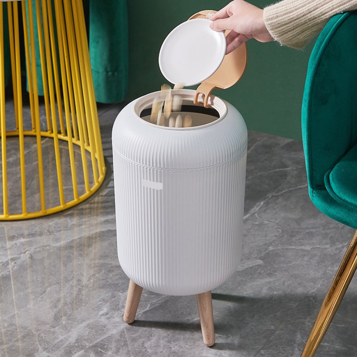 Poubelle de salle de bain push LIMO bois, KITCHEN MOVE