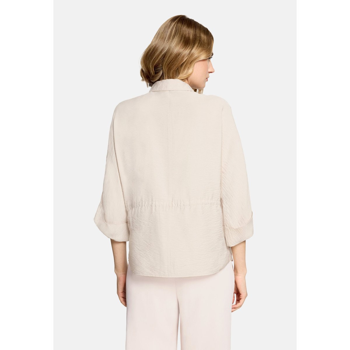 Veste façon blouse à cordon coulissant sous tunnel gris, BETTY BARCLAY
