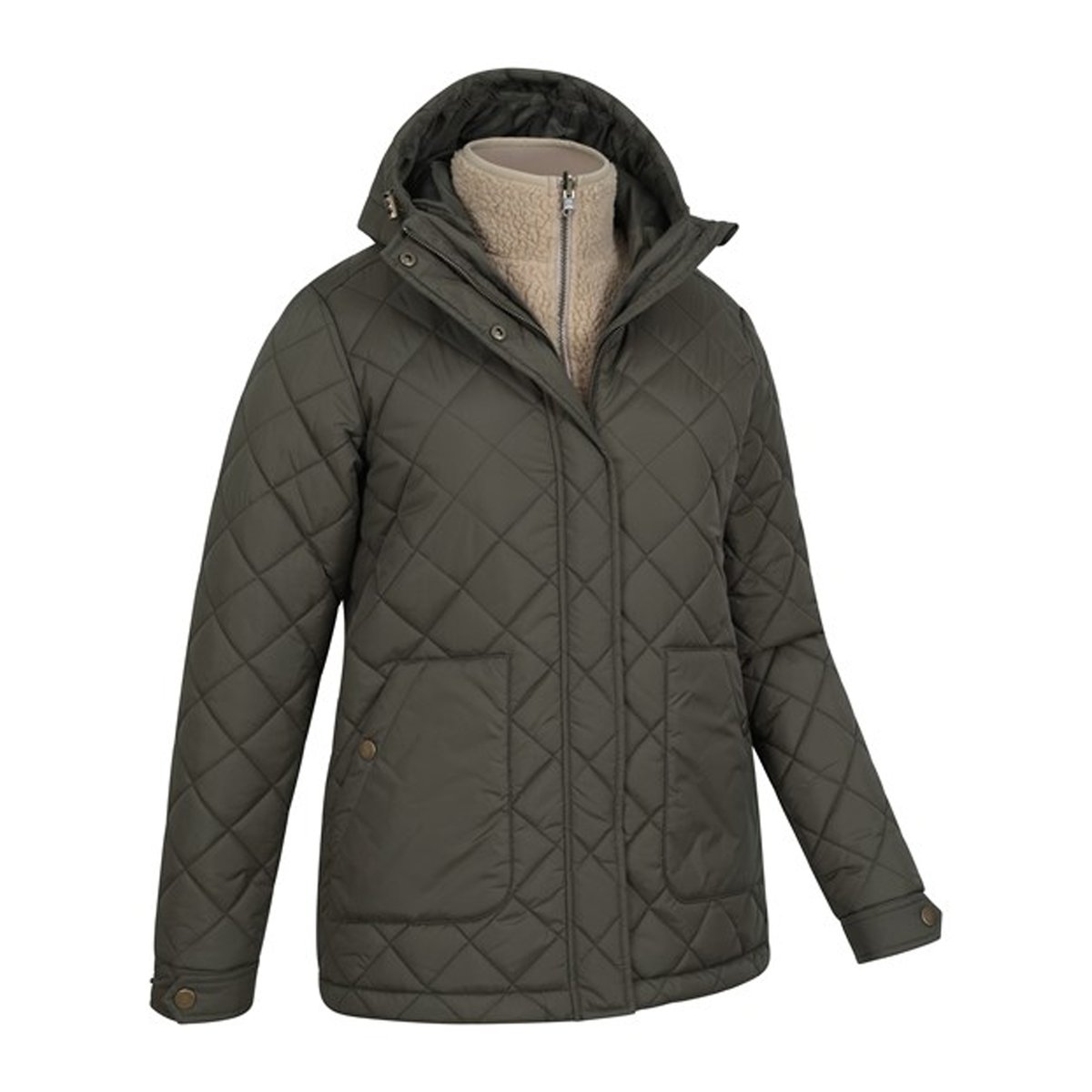 Veste matelassée NEBRASKAN vert kaki, MOUNTAIN WAREHOUSE