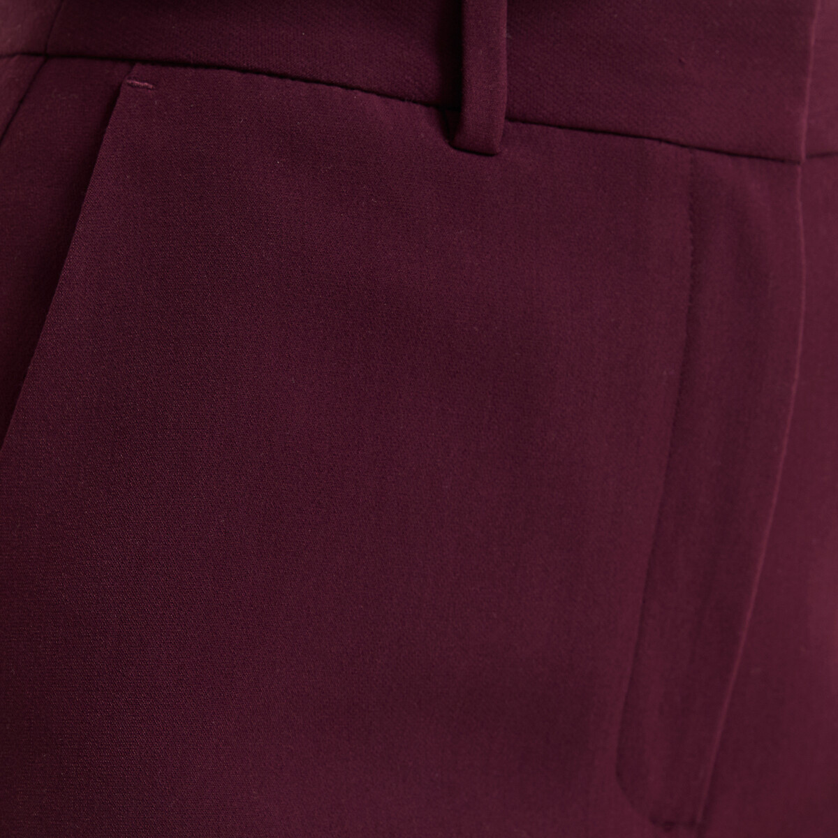 Pantaloni larghi in poliviscosa stretch viola prugna, LA REDOUTE COLLECTIONS