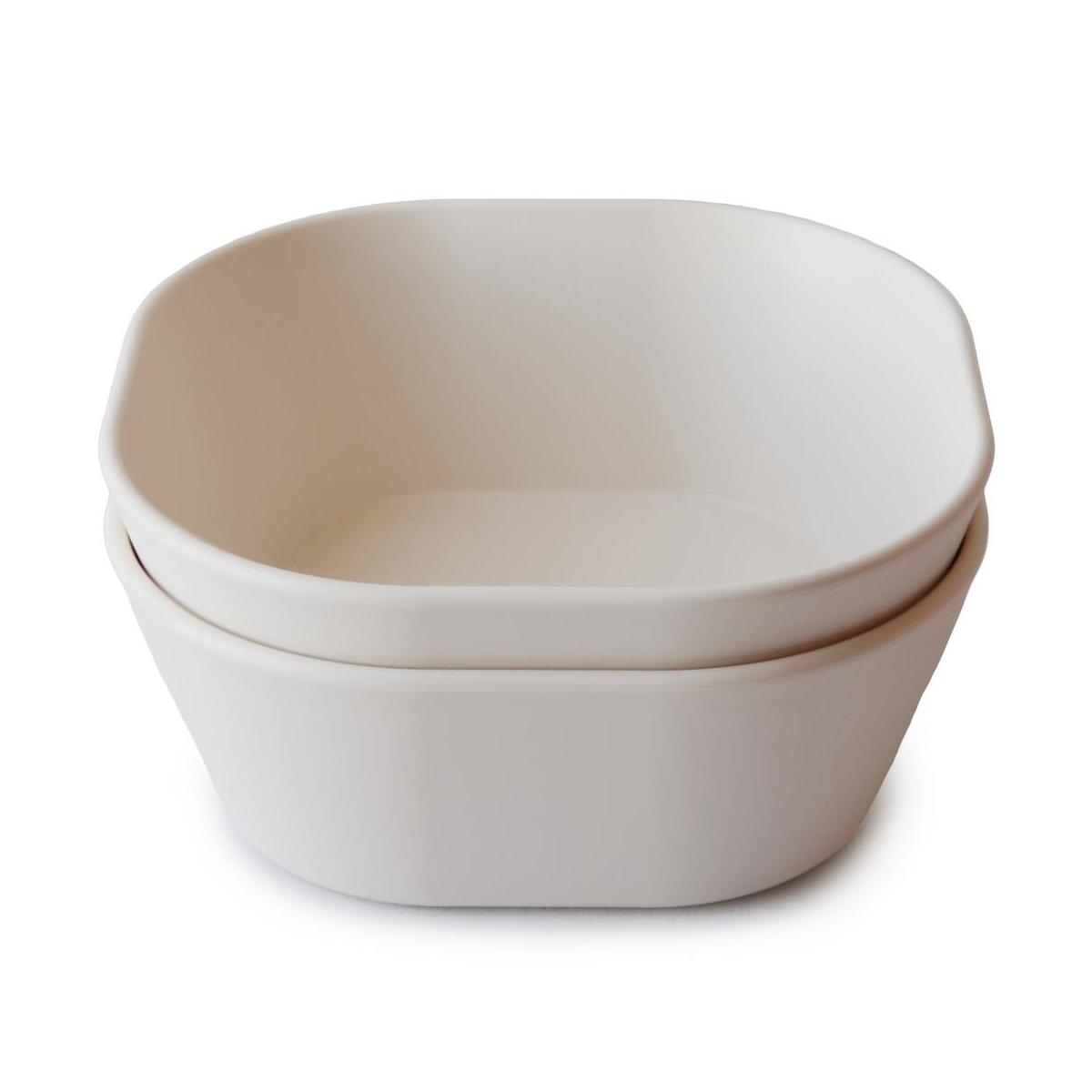 Lot de 2 bols carrés ivoire, MUSHIE