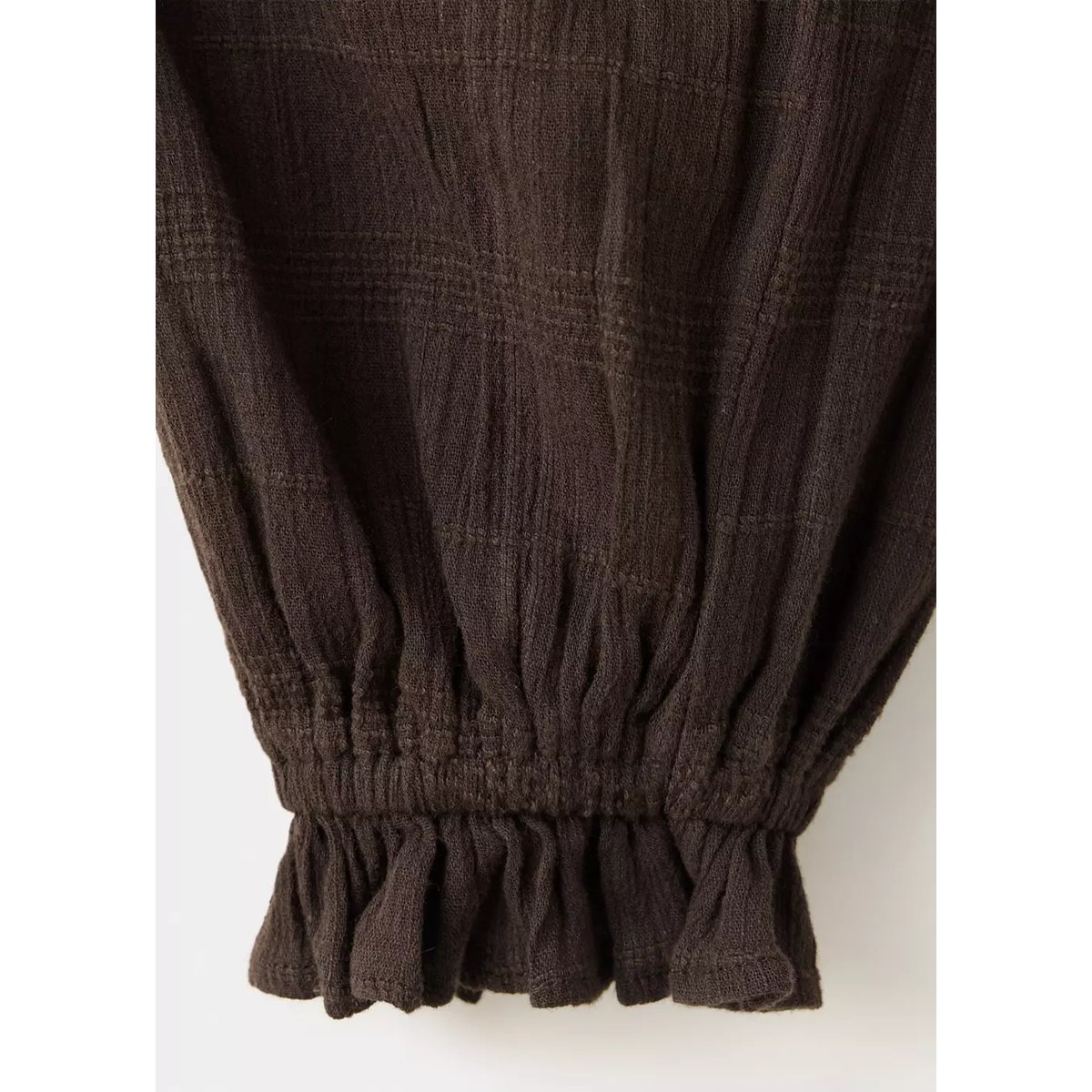 Blouse avec empiècement froncé marron, MANGO TEEN