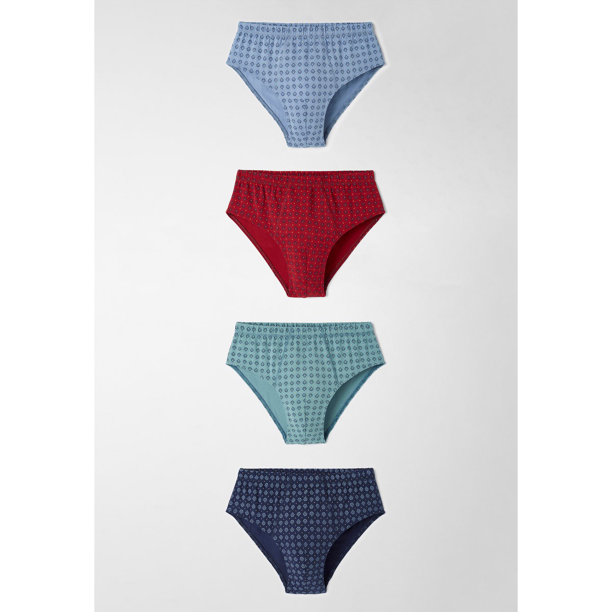 Slips fermés - Lot de 4 bleu lot graphique, DAMART