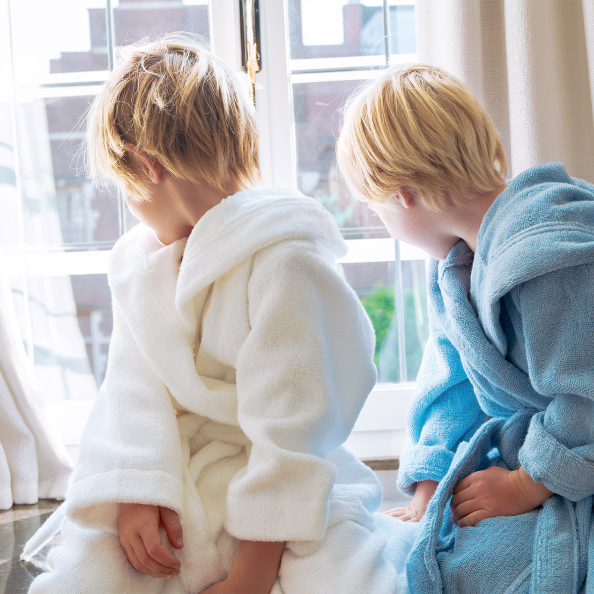 Peignoir enfant  en coton,ALIZEE blanc, DESFORGES
