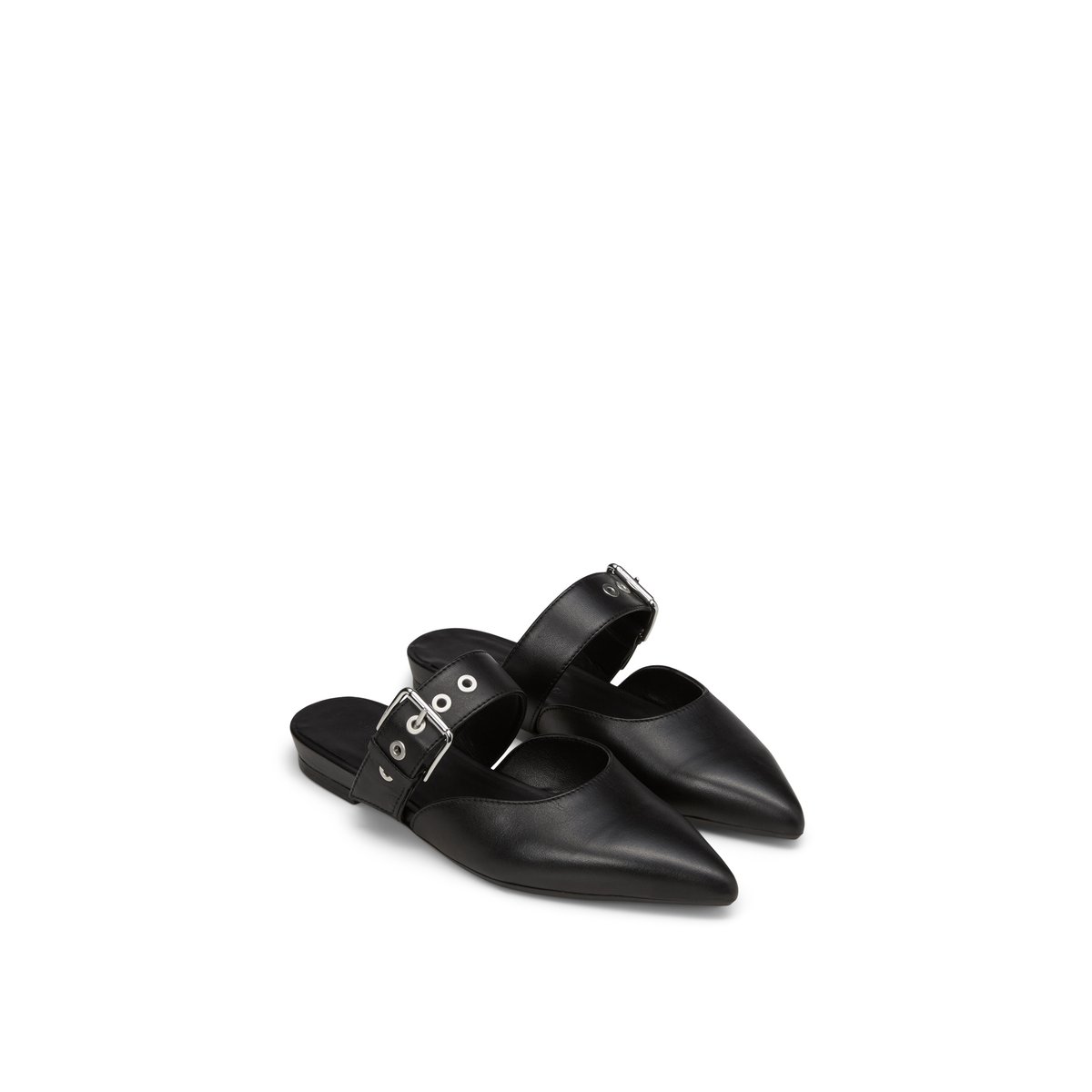 Mules en cuir de vache noble schwarz, MARC O'POLO