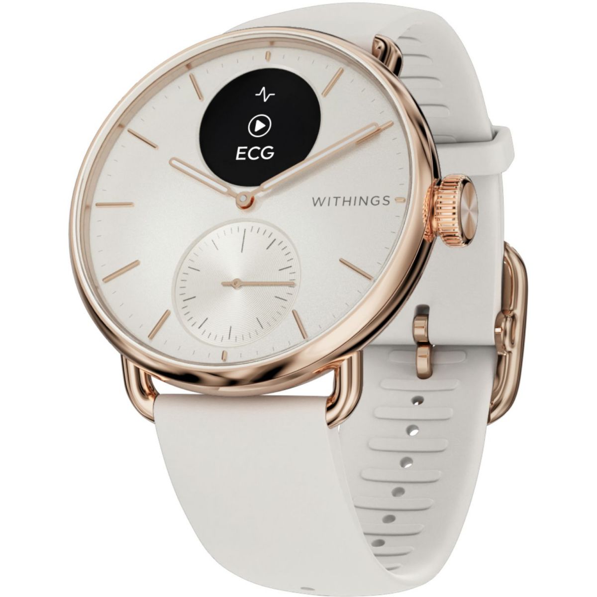 Montre santé ScanWatch 2 Rose Gold 38mm + bracelet milanese offert couleur unique, WITHINGS