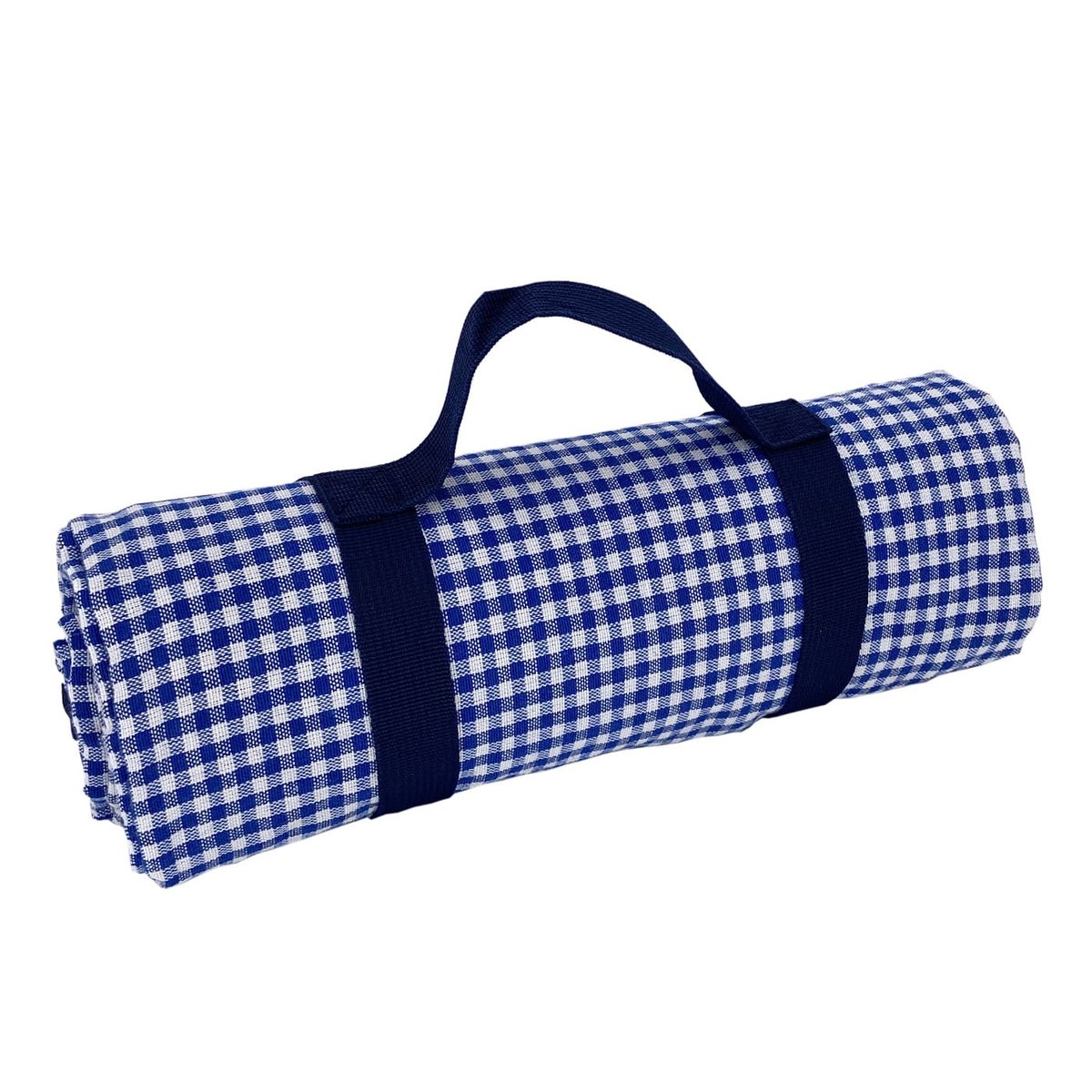 Nappe pique-nique à revers imperméable bleu et blanc, LES JARDINS DE LA COMTESSE