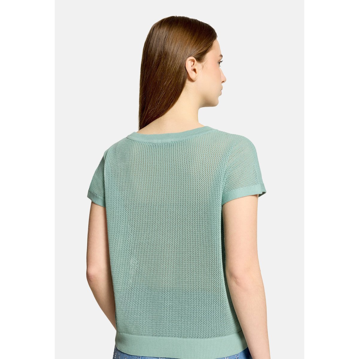 Pull-over en maille ajourée sans manches aquifer, BETTY BARCLAY