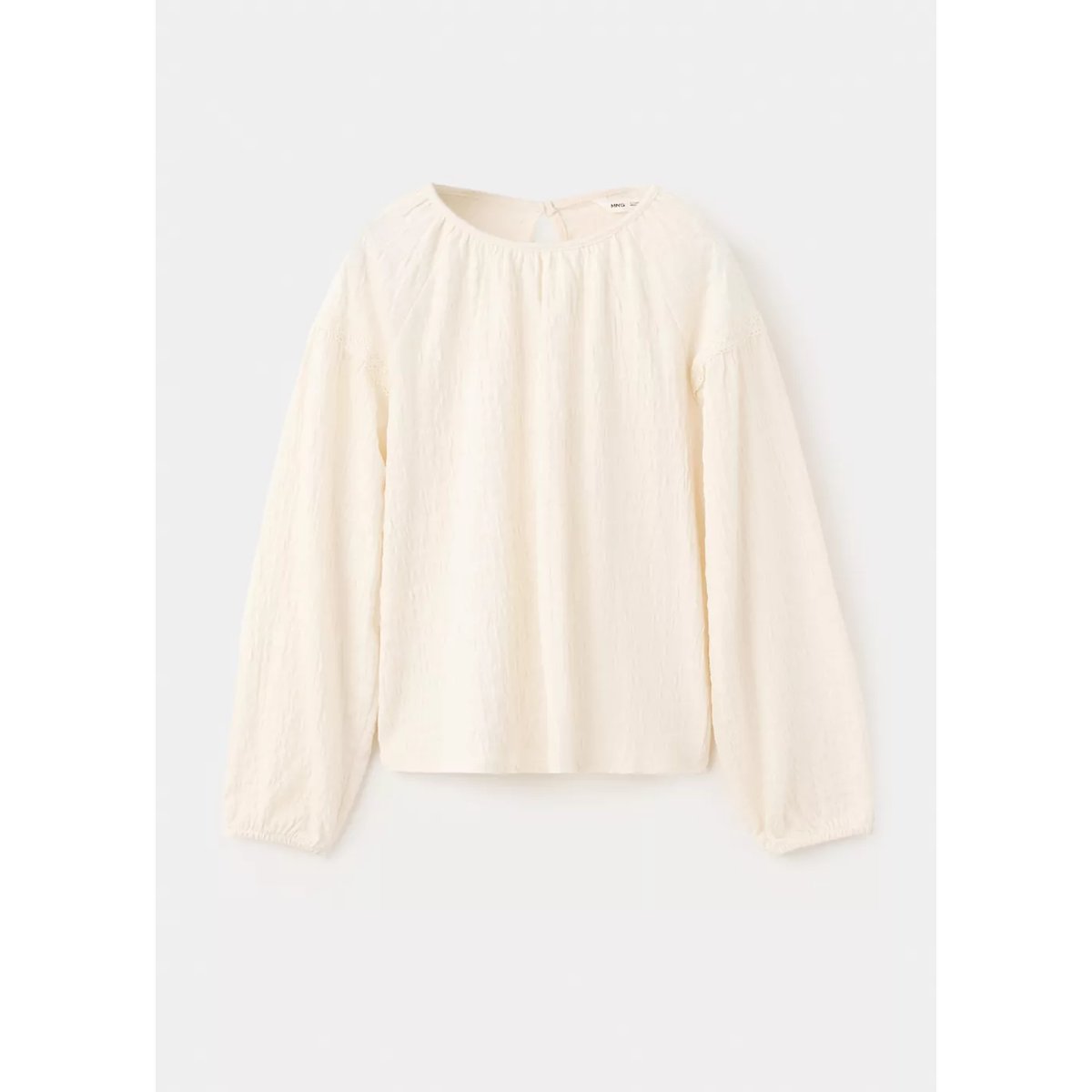 Chemisier texturé en dentelle écru, MANGO KIDS