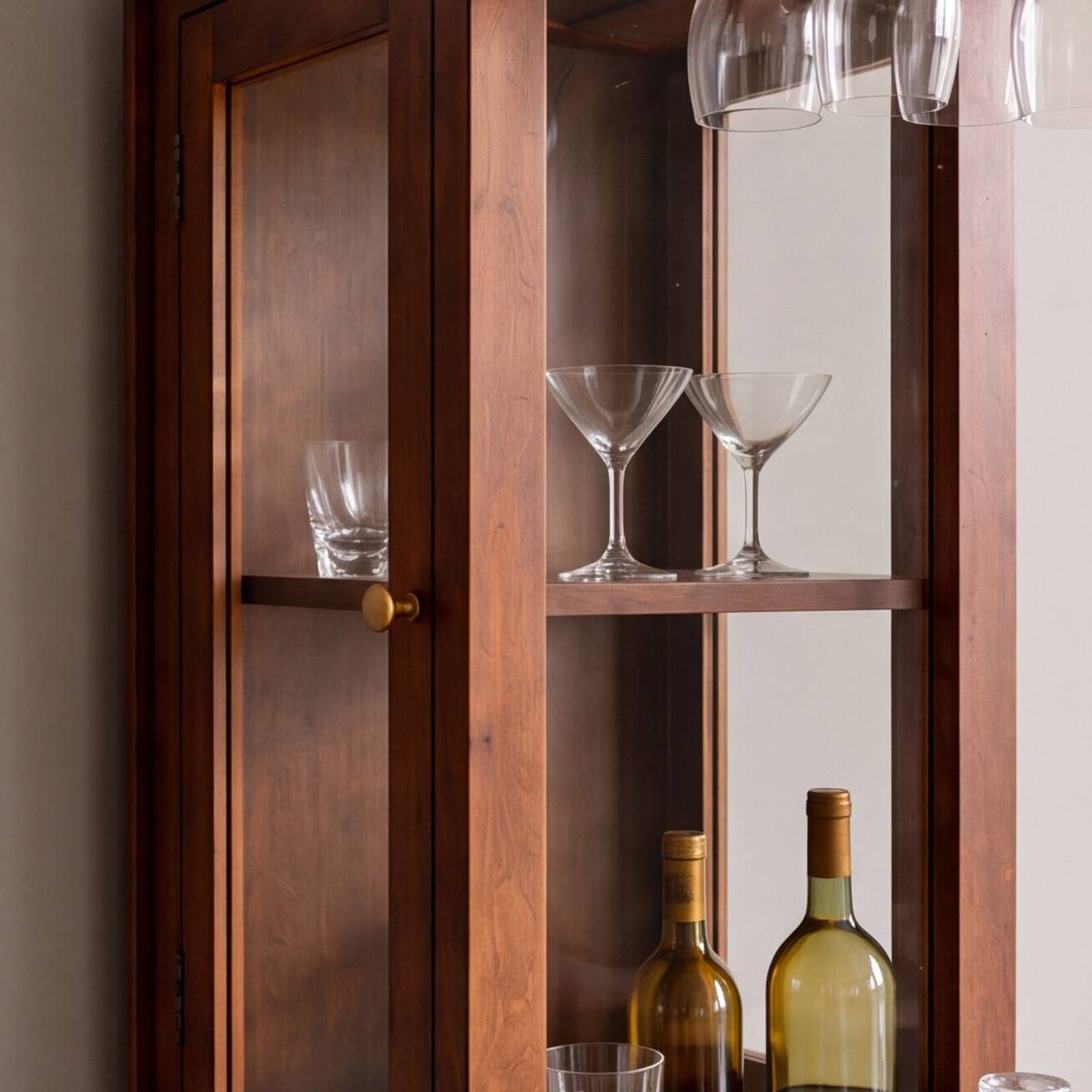 Meuble bar en bois de manguier NAREK bois foncé, MADE IN MEUBLES