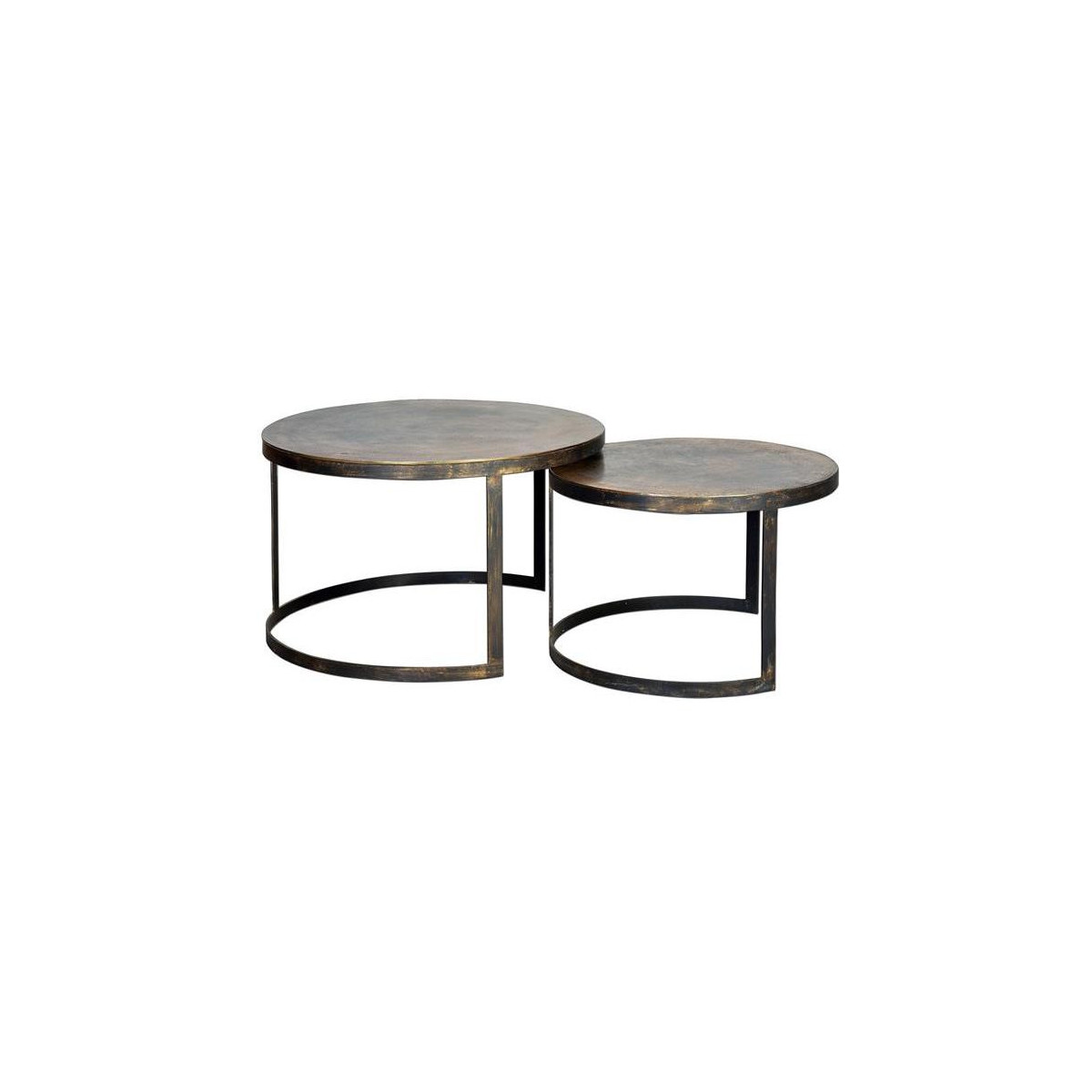 Lot de 2 tables basses bronze bronze, DECORATION D’AUTREFOIS