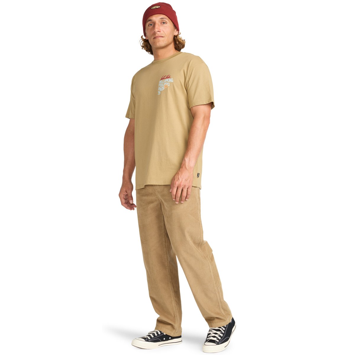T shirt manches courtes TWIN FIN beige khaki, BILLABONG