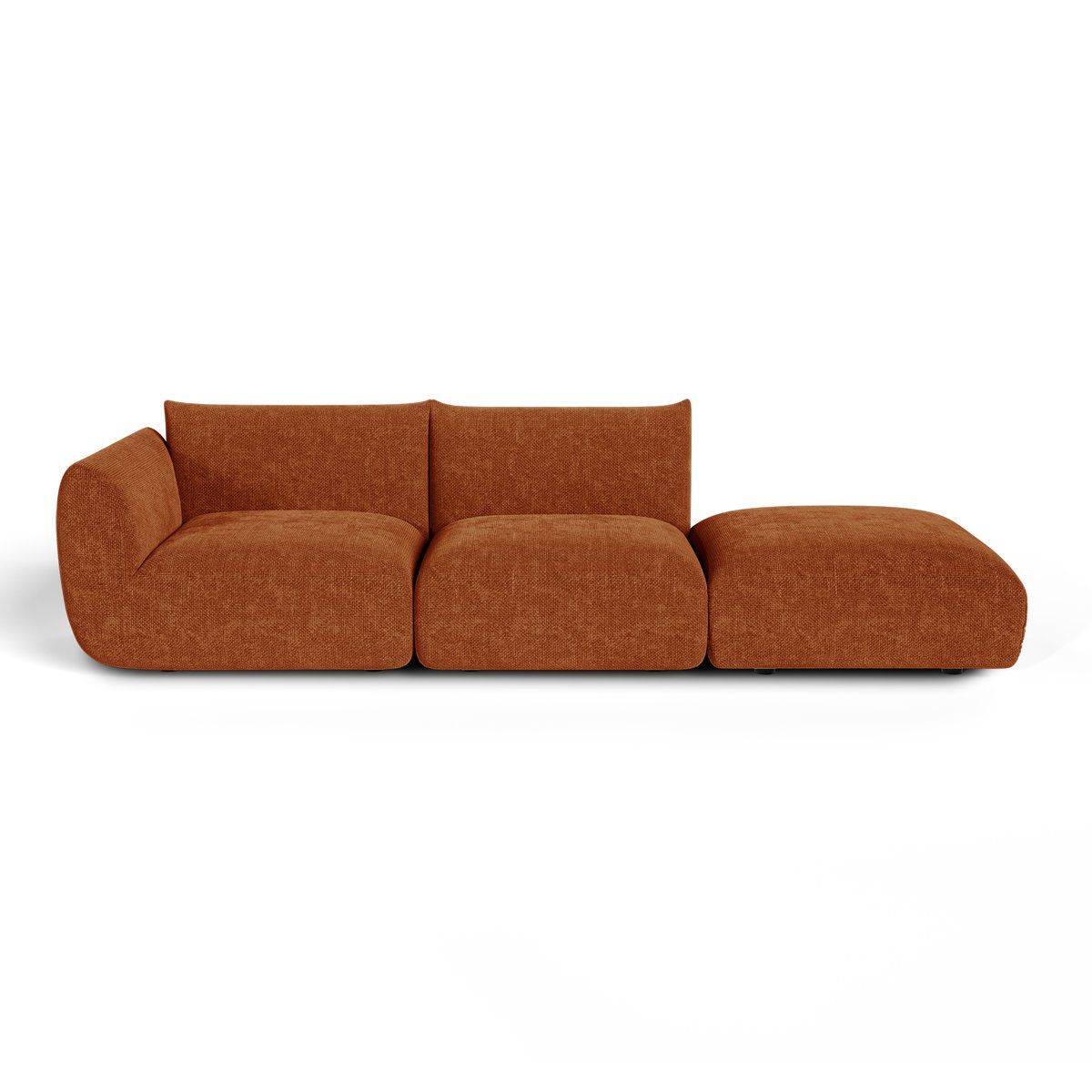 Canapé modulable 5 places en velours chenillé NOOMA terracotta, SIA HOME