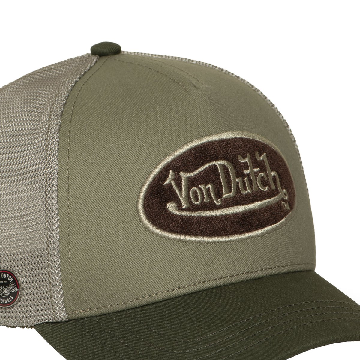 Casquette trucker TERRY kaki/marron, VON DUTCH