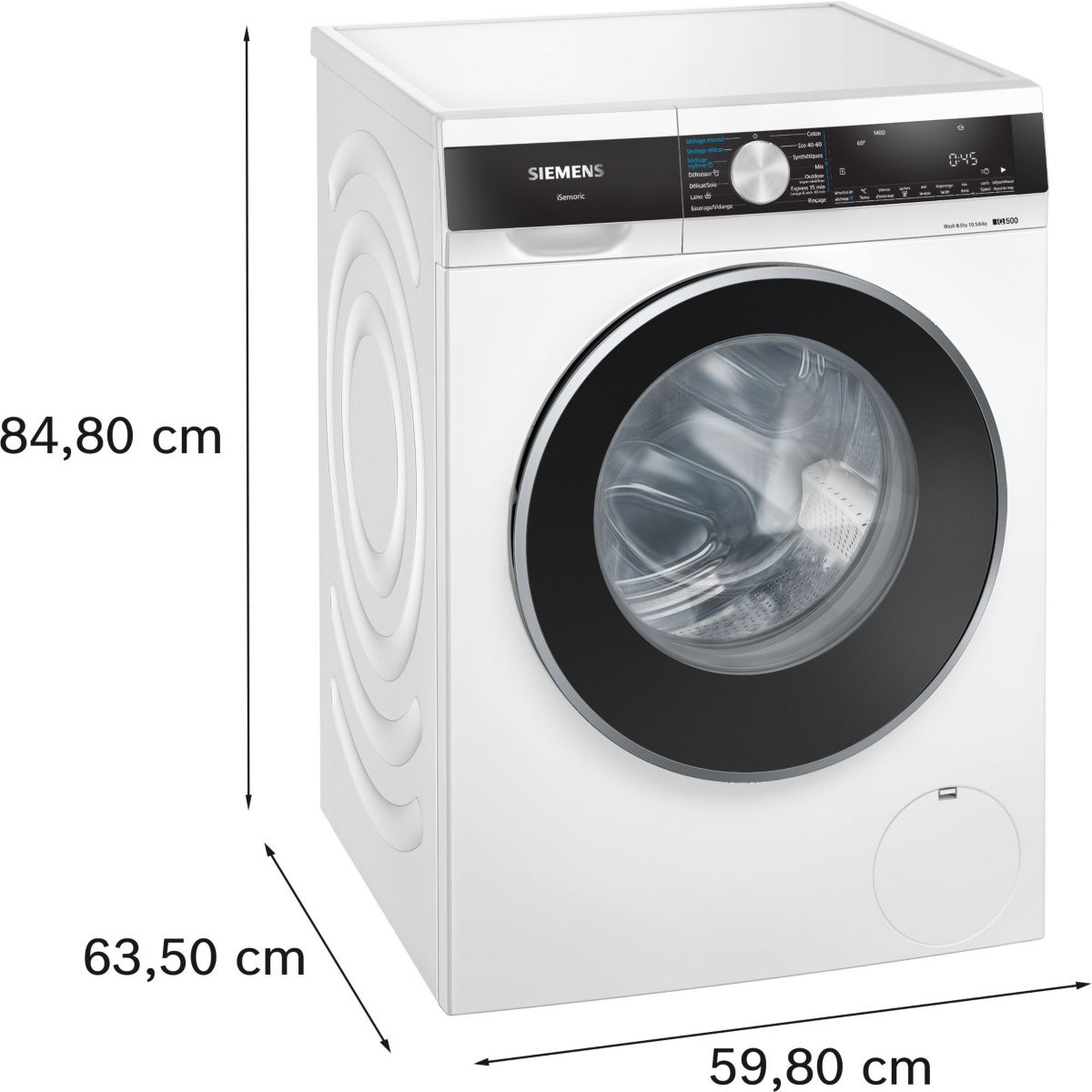Lave linge séchant hublot WN54G200FR - 10,5/6 kg - 1400 tr/min - Classe D - Moteur induction - iQ500 couleur unique, SIEMENS