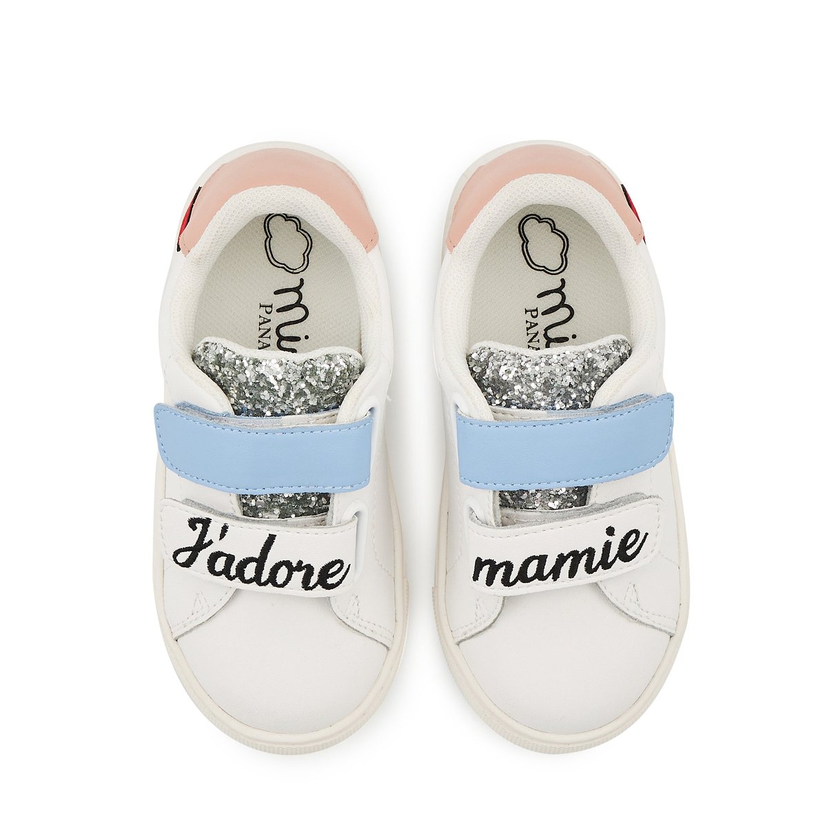 Baskets Enfant En Cuir Mini Edith J'adore Mamie blanc, BONS BAISERS