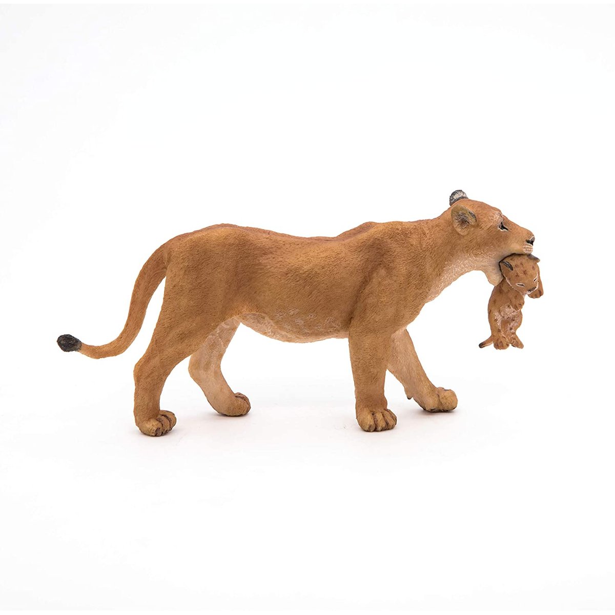 Figurine Lionne avec son bébé lionceau marron, PAPO