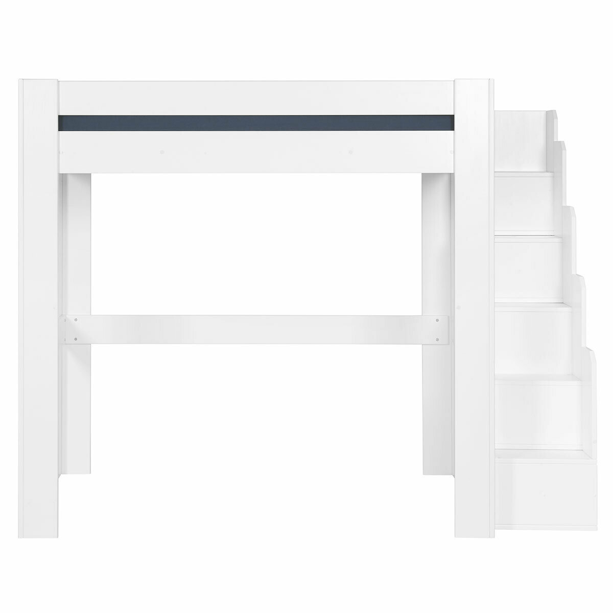 Lit mezzanine 2 places Bois massif  LEX blanc, AKITEN RETAIL