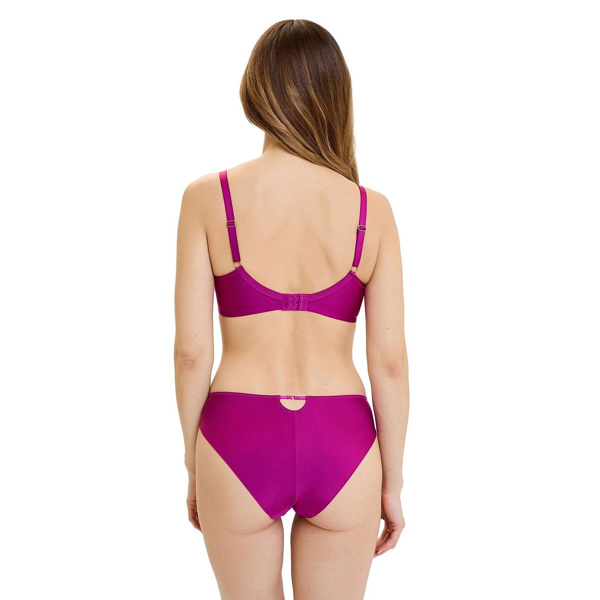 Slip van kant en microvezel ISAURE fuchsia/abrikoos, SANS COMPLEXE