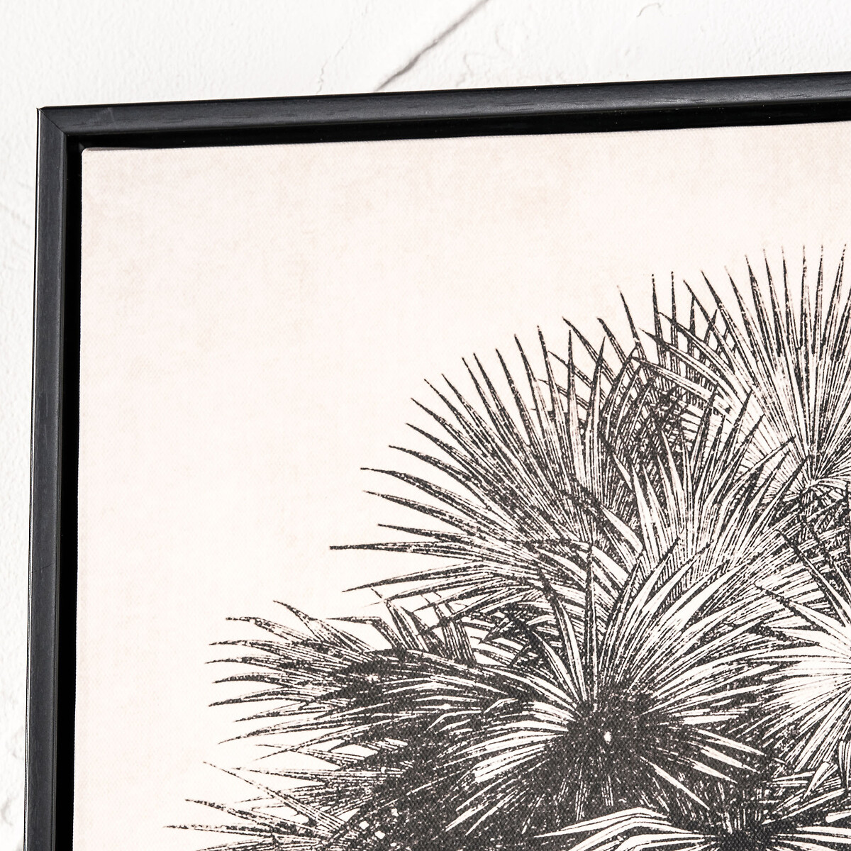 Set of 3 Natural and Black Palm Tree Print Canvases with Black Frames natural, SO'HOME