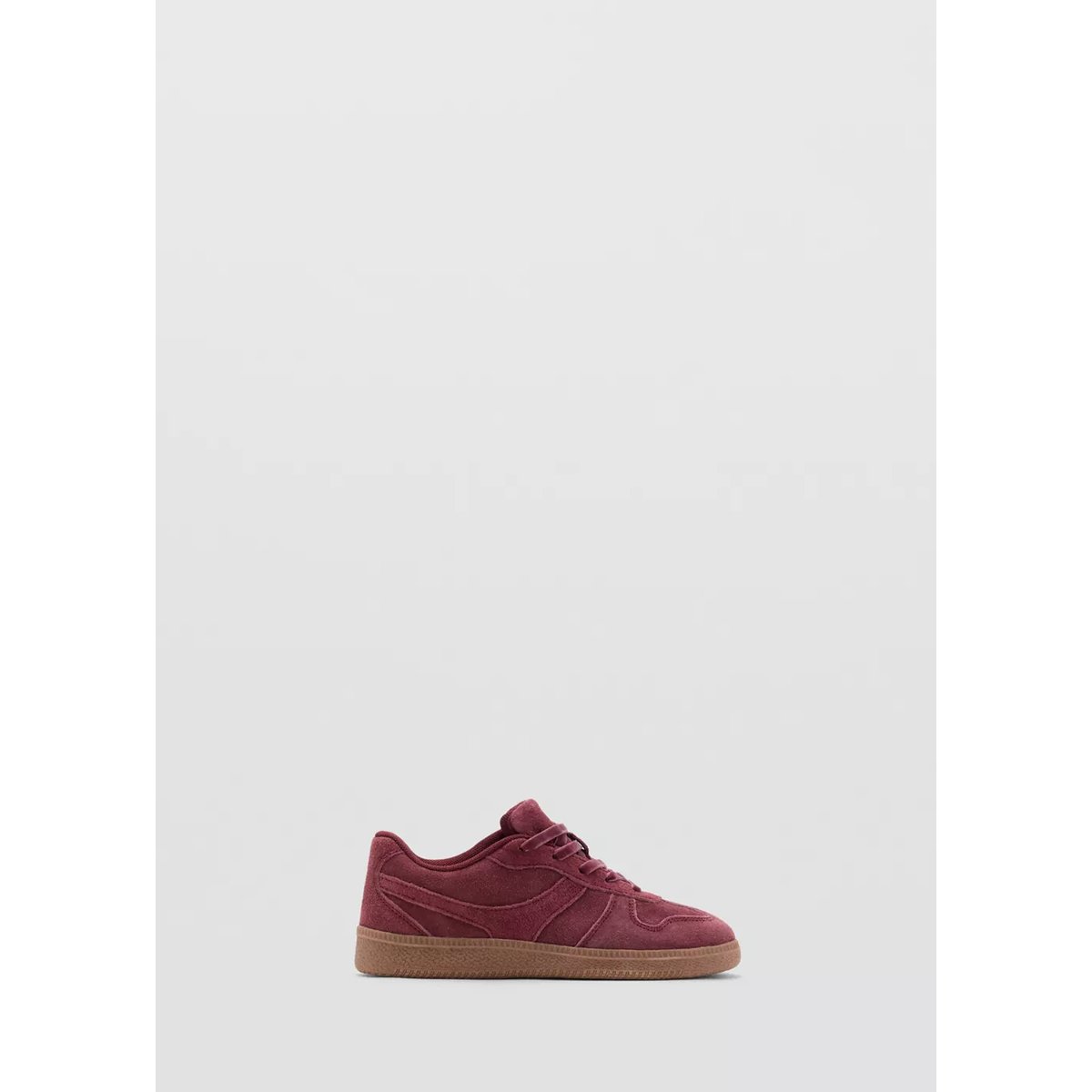 Baskets 100 % cuir bordeaux, MANGO KIDS
