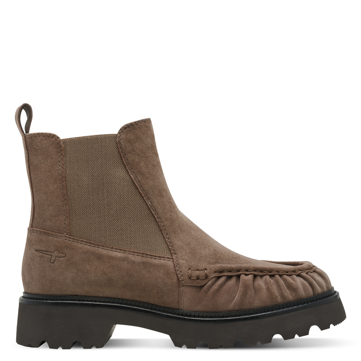 Bottine Chelsea en cuir marron taupe, TAMARIS