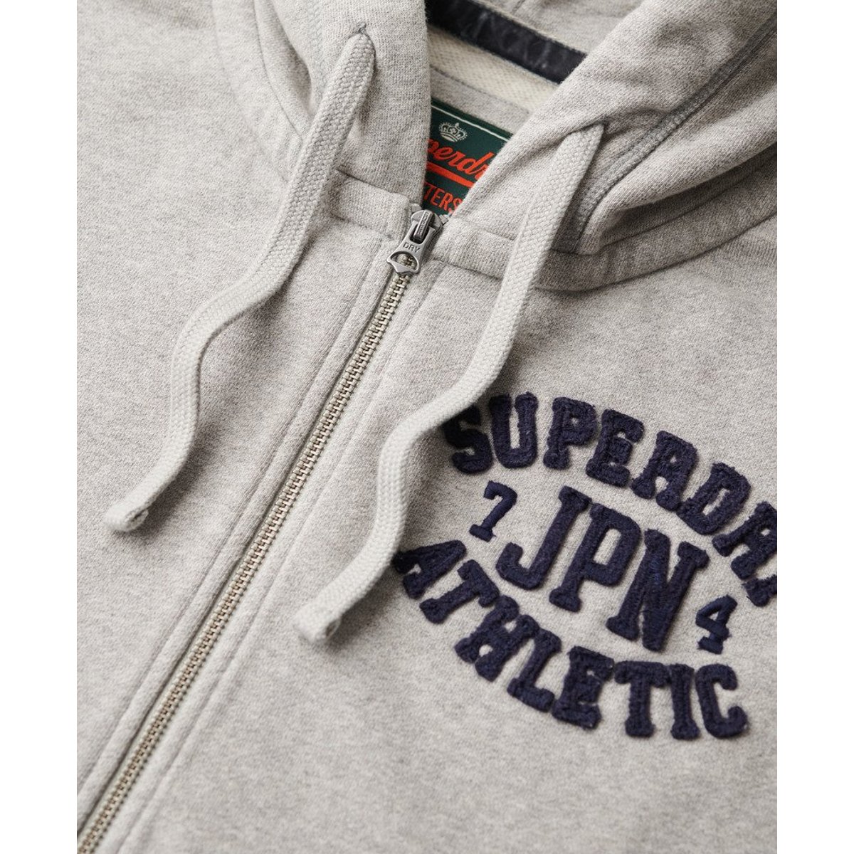 Vintage Athletic Zip Hoodie gris chiné clair, SUPERDRY