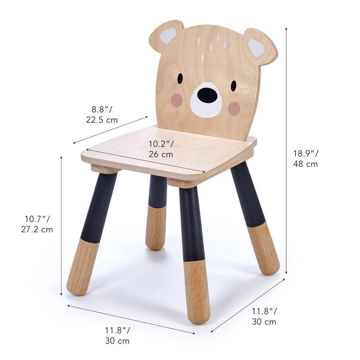 Chaise enfant beige, noir, blanc, TENDER LEAF TOYS