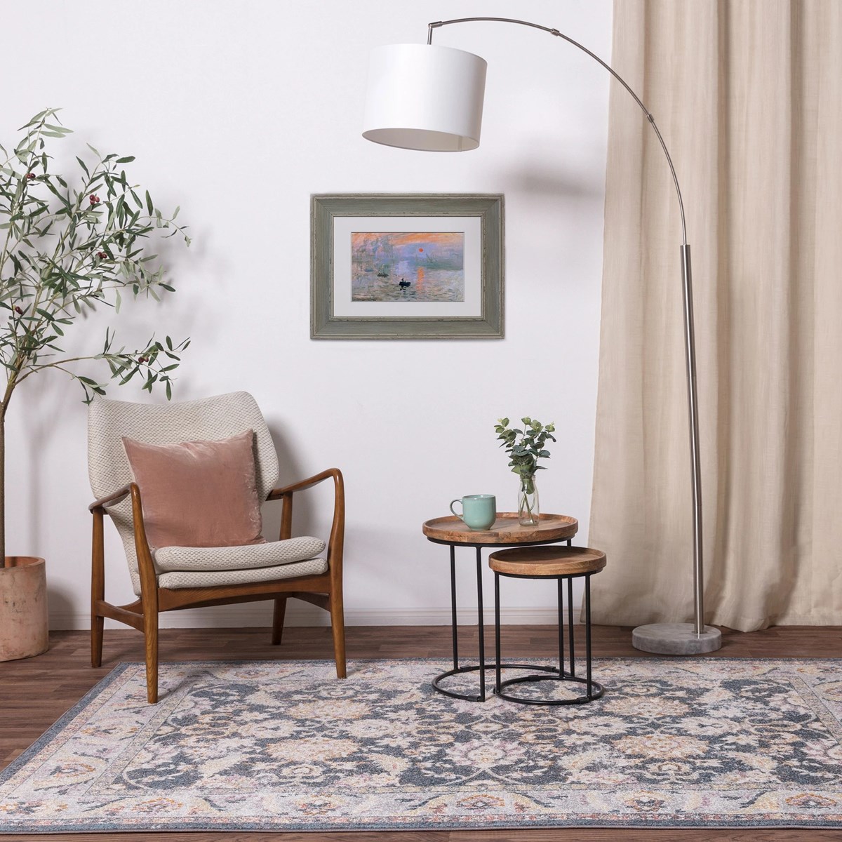 Tapis salon et chambre style oriental HARFA noir, NOVATREND