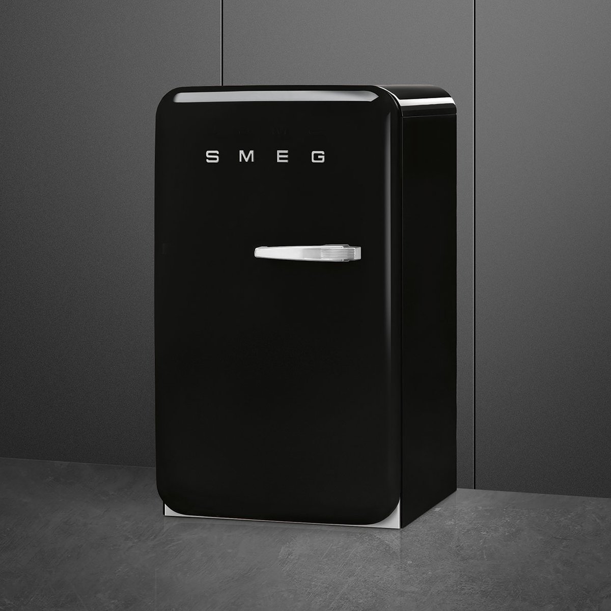 Mini réfrigérateur 1 porte poignée à droite FAB10 noir brillant, SMEG