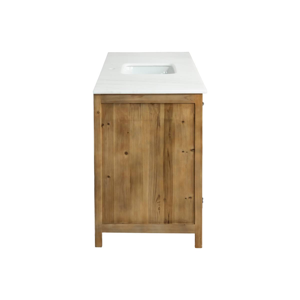 Meuble en bois recyclé et marbre EPURE bois clair, MADE IN MEUBLES 