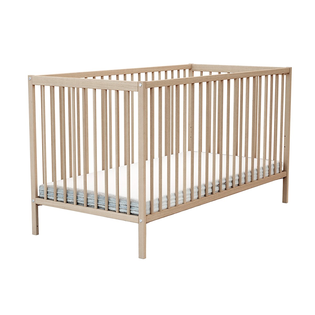 Lit bébé en bois ONE hêtre brut, AT4