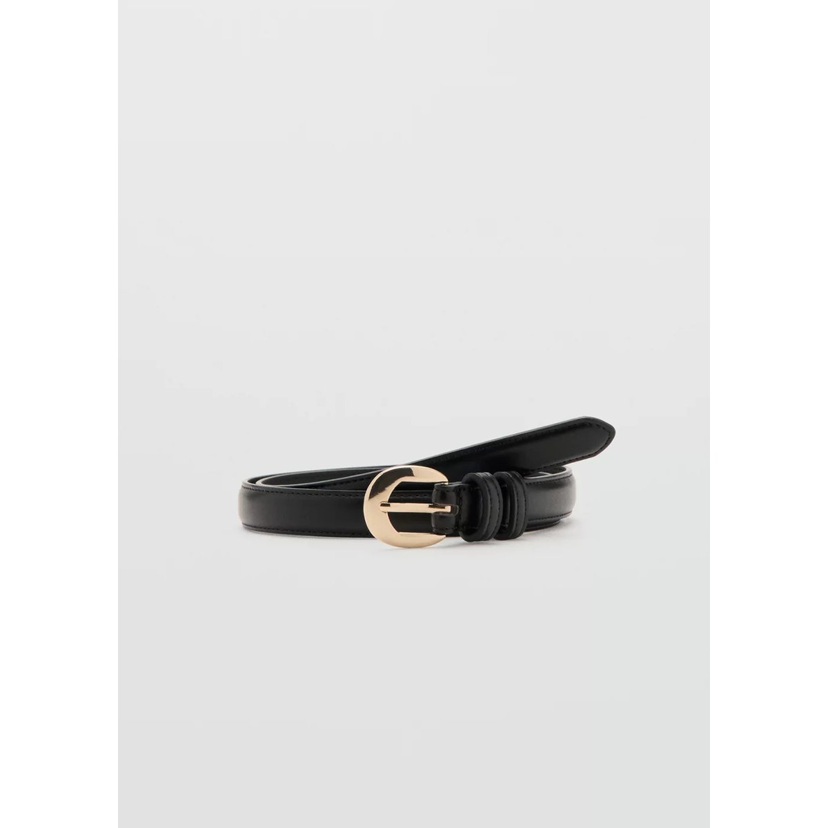 Ceinture fine à boucle noir, MANGO