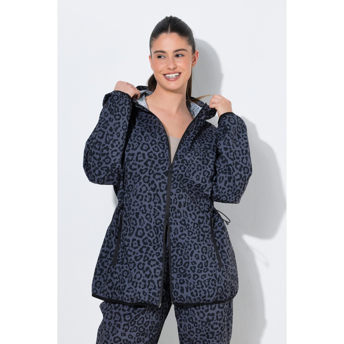 Veste de pluie imperméable, motif léopard noir, ULLA POPKEN