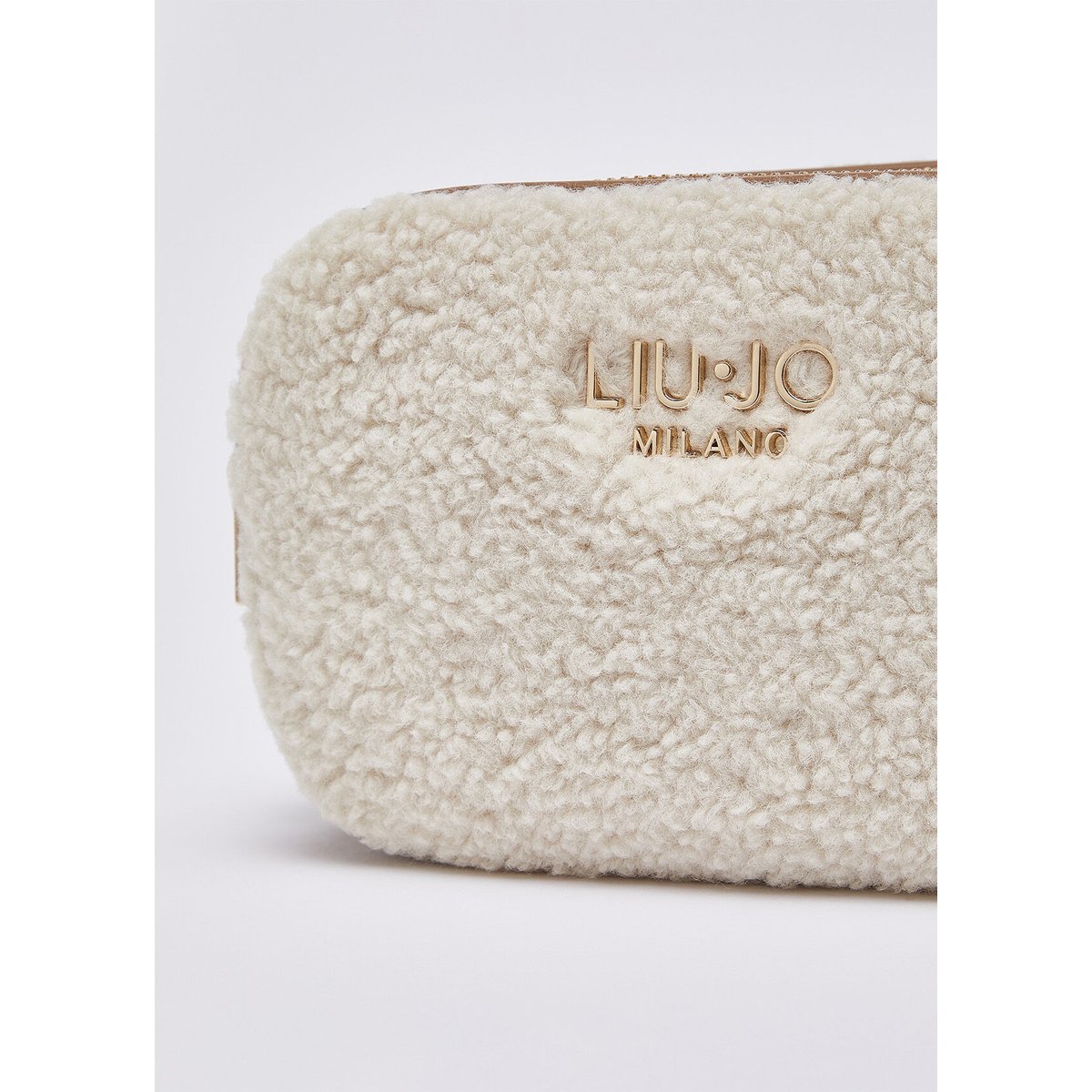 Sac bandoulière format petit en teddy crème, LIU JO