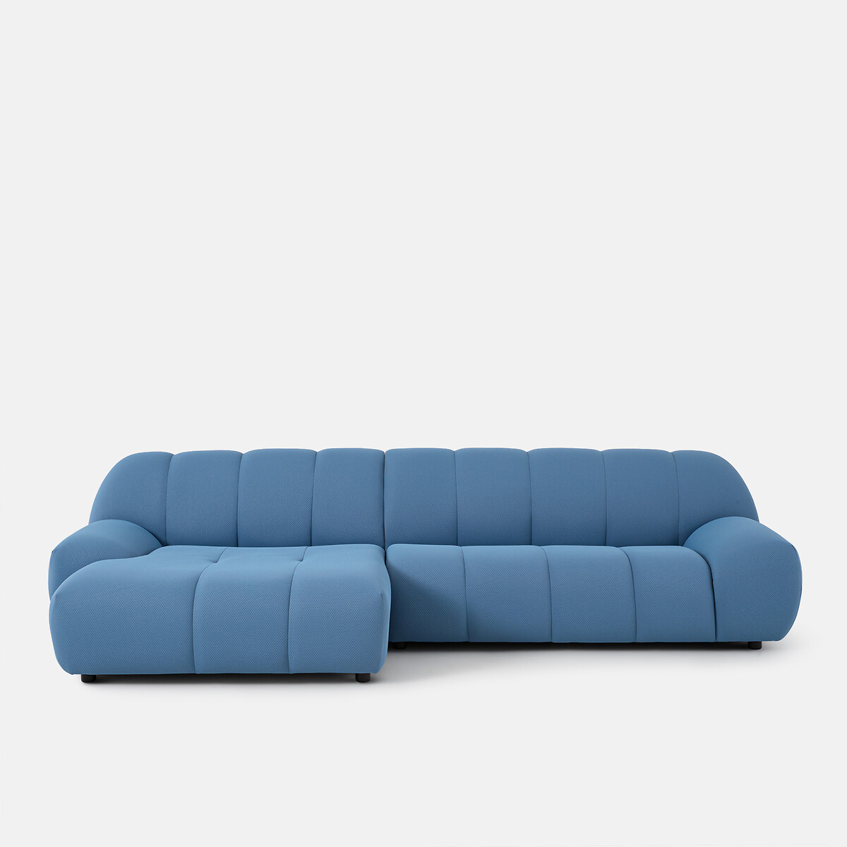 Canapé d'angle gauche, 4 places, en tissu matelassé, NURIA bleu, LA REDOUTE INTERIEURS