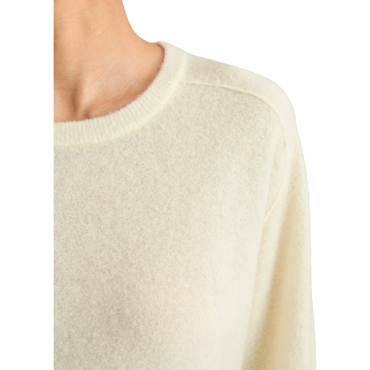 Pull oversize en fil bouclé blanc, MARC O’POLO DENIM
