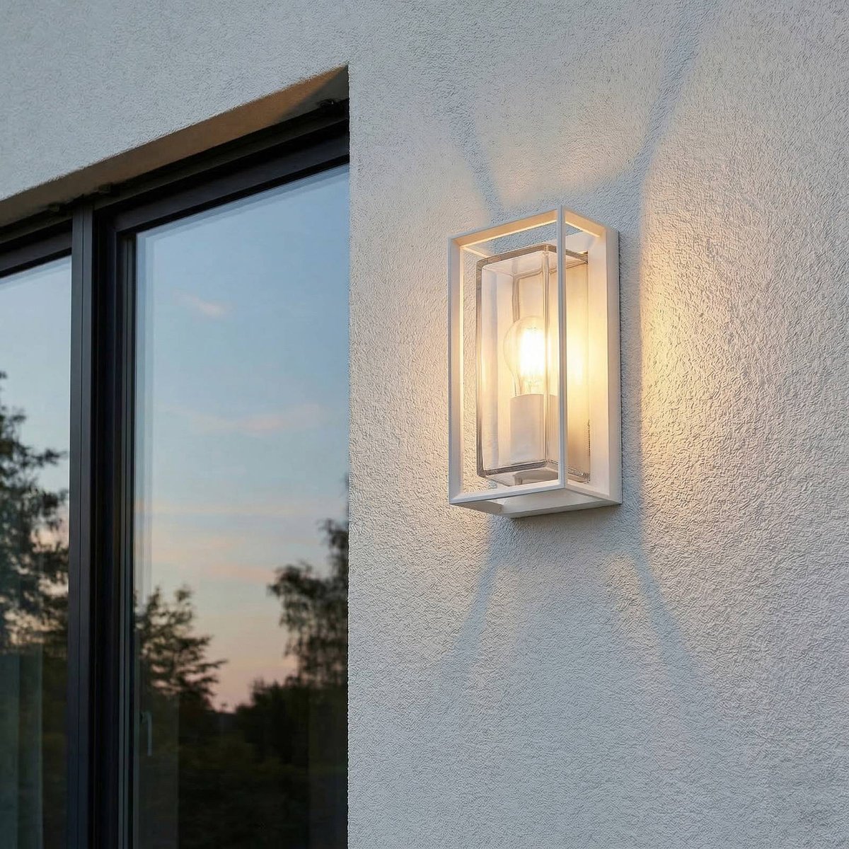 Applique extérieure en aluminium moderne blanc, ARCCHIO