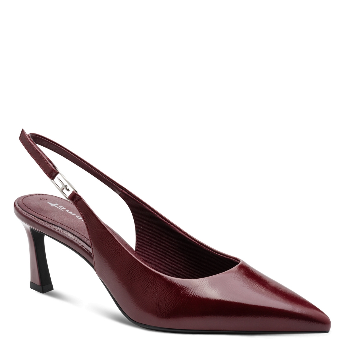 escarpin en cuir violet fauve nacré, TAMARIS