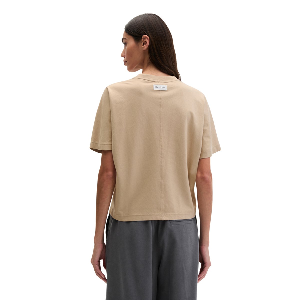 T-shirt loose en coton bio régénéré beige, MARC O'POLO