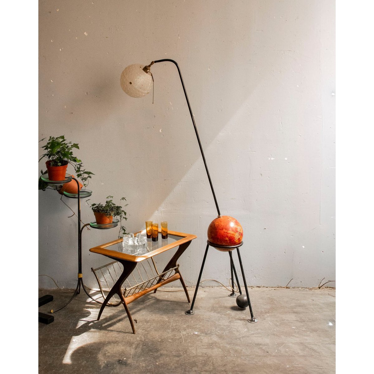 Lampadaire bowling Julien N°373 - Bon état noir, DEBONGOUT