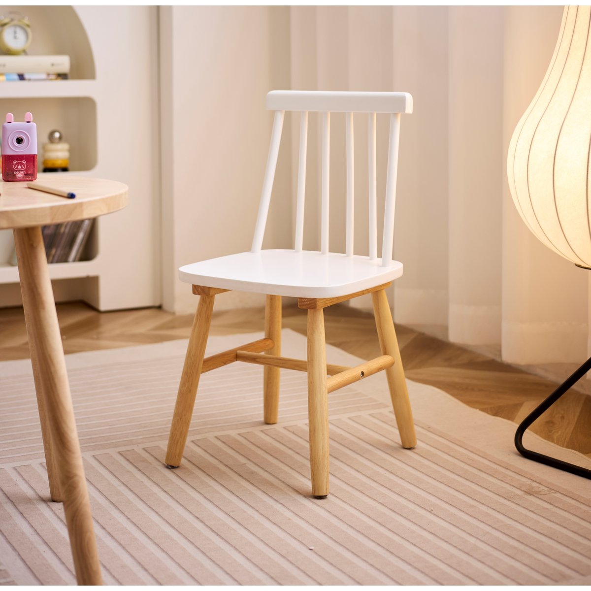 Lot de 2 chaises pour enfants, bois massif, NESNA blanc, NORDLYS