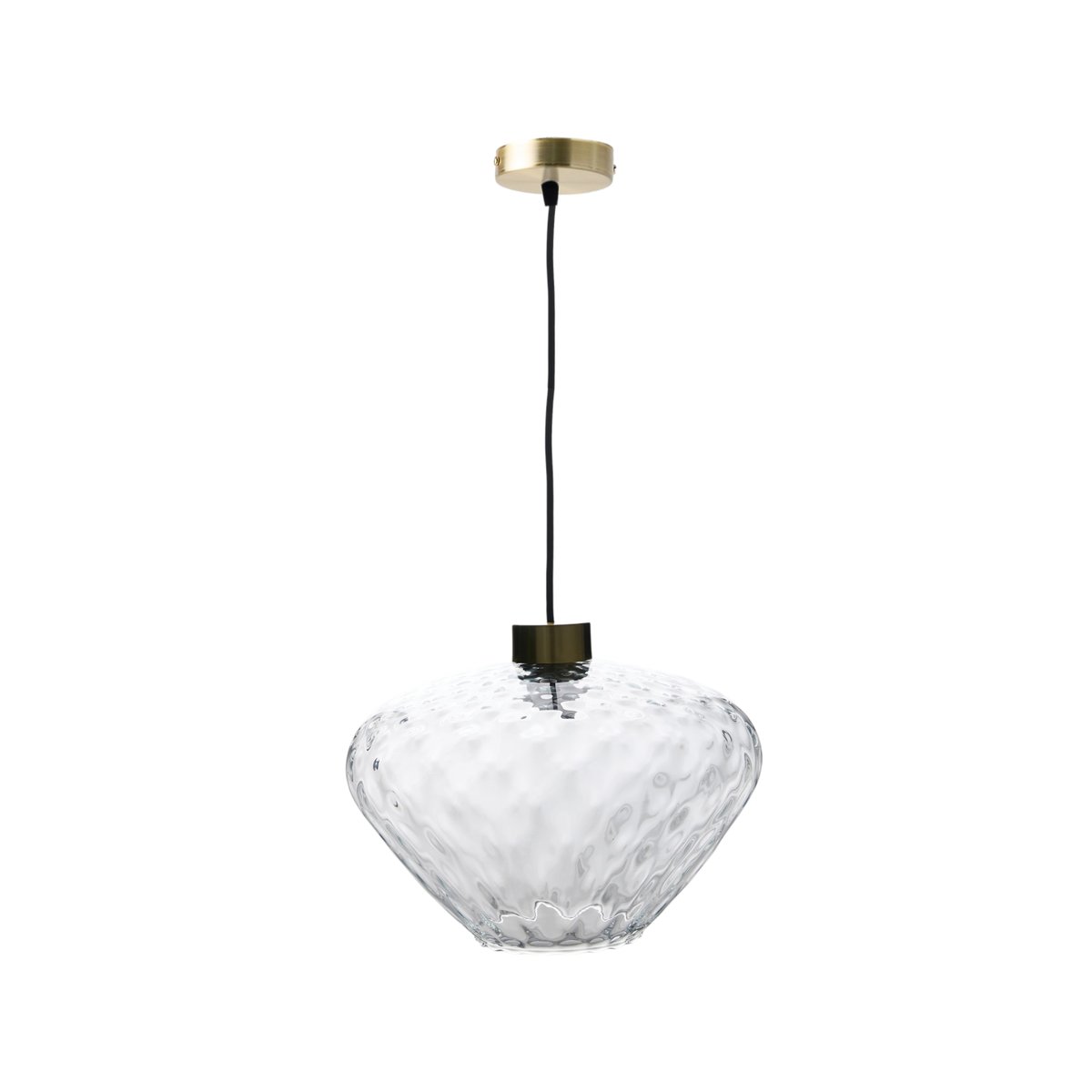 Suspension verre martelée transparente forme diamant - CELINE transparent, CAMIF
