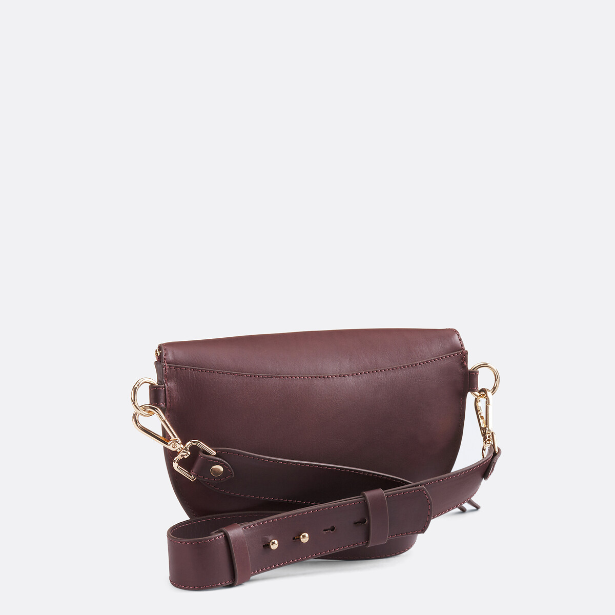 Sac banane en cuir bordeaux, LA REDOUTE COLLECTIONS