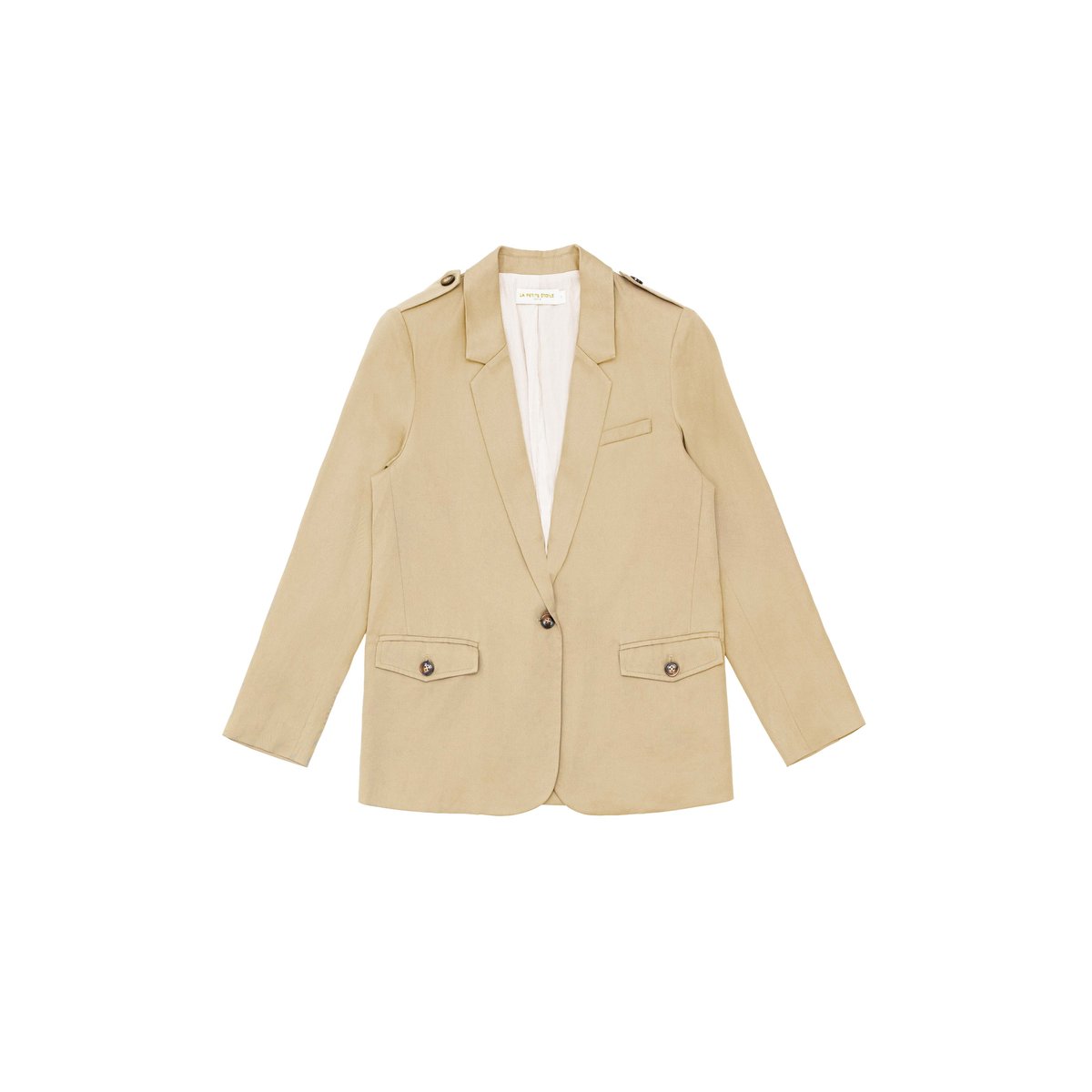 Veste  col tailleur uni VADALI 13-beige, LA PETITE ETOILE