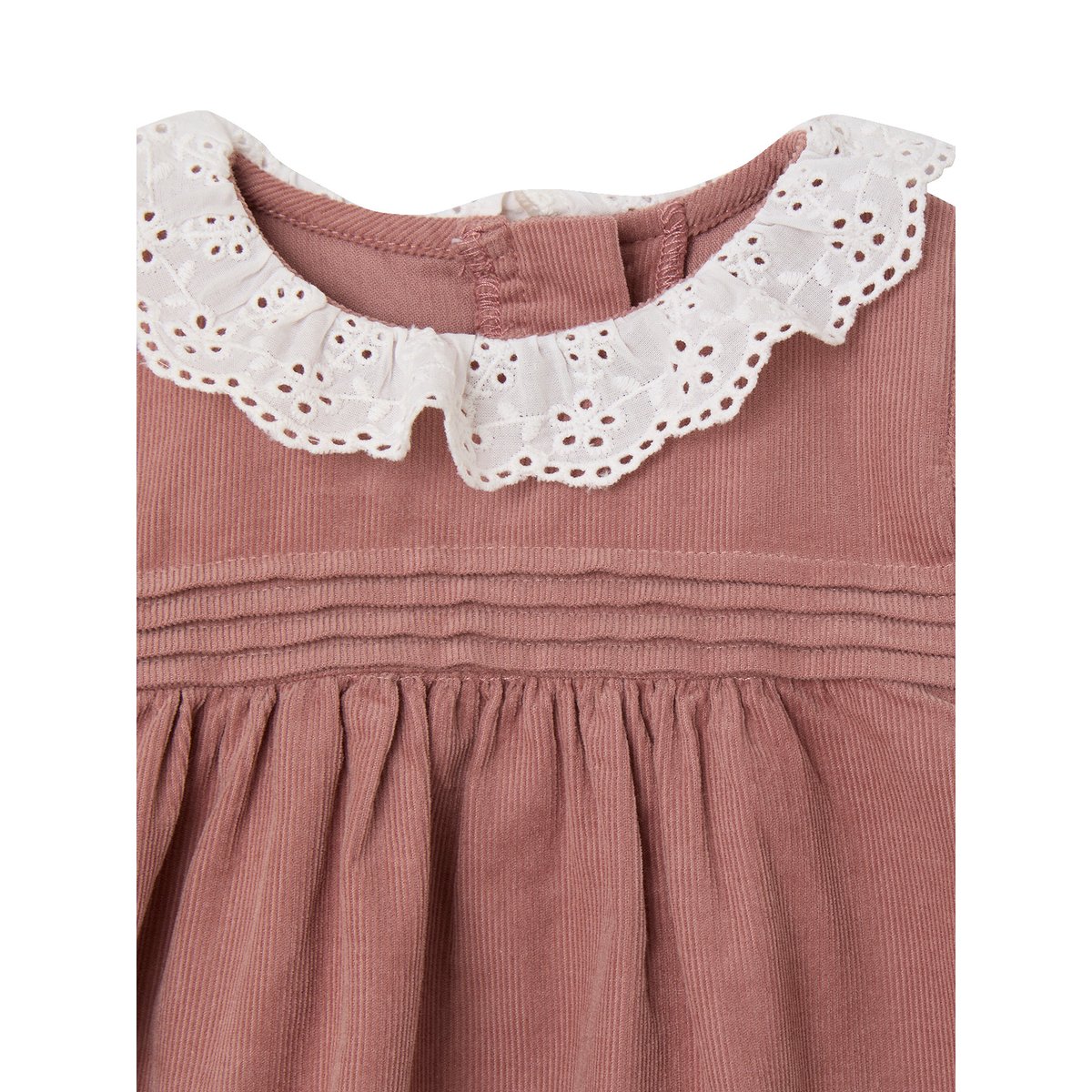 Ensemble naissance robe en velours + collants blush, VERTBAUDET