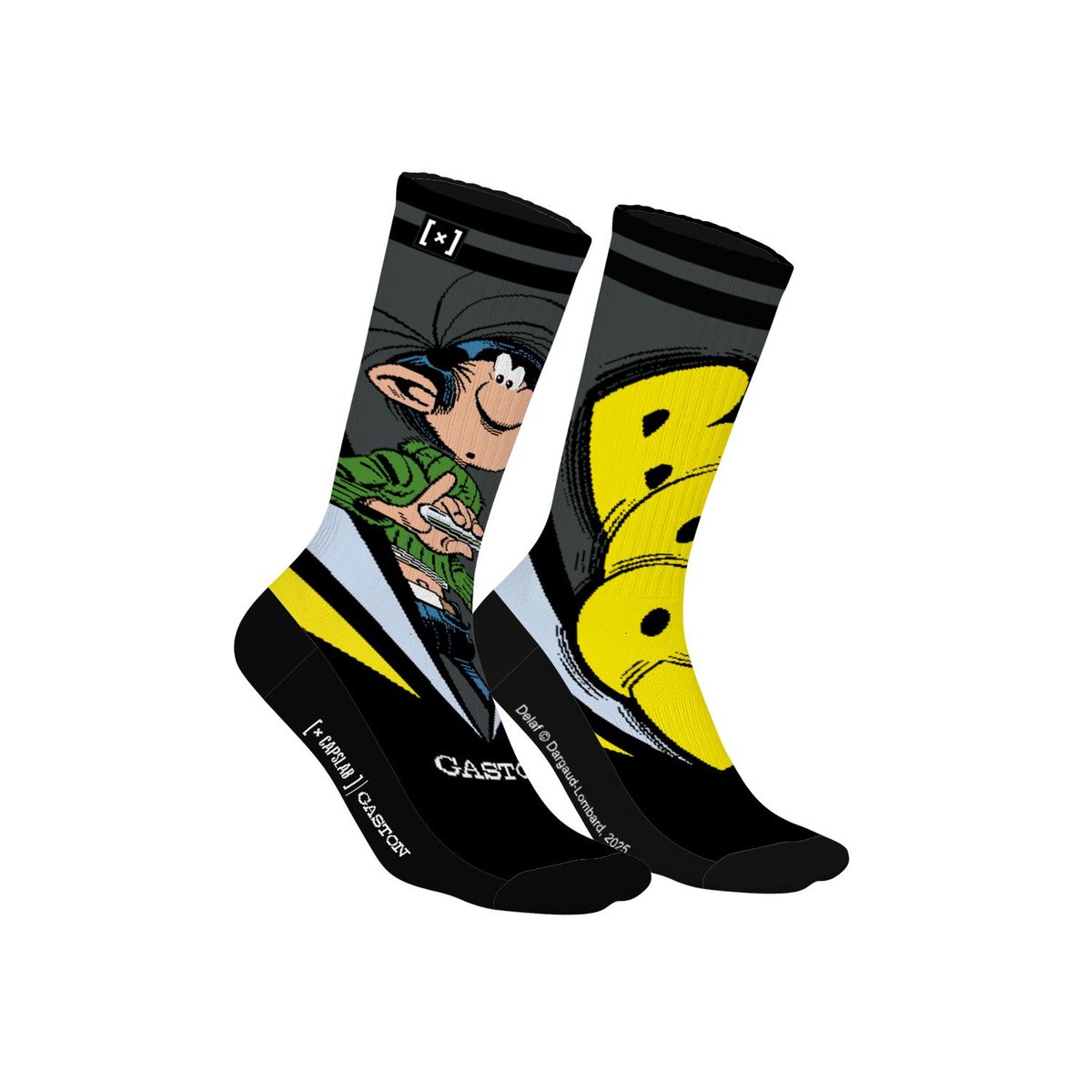 Chaussette Coton Gaston Lagaffe gris/noir/jaune/blanc, CAPSLAB