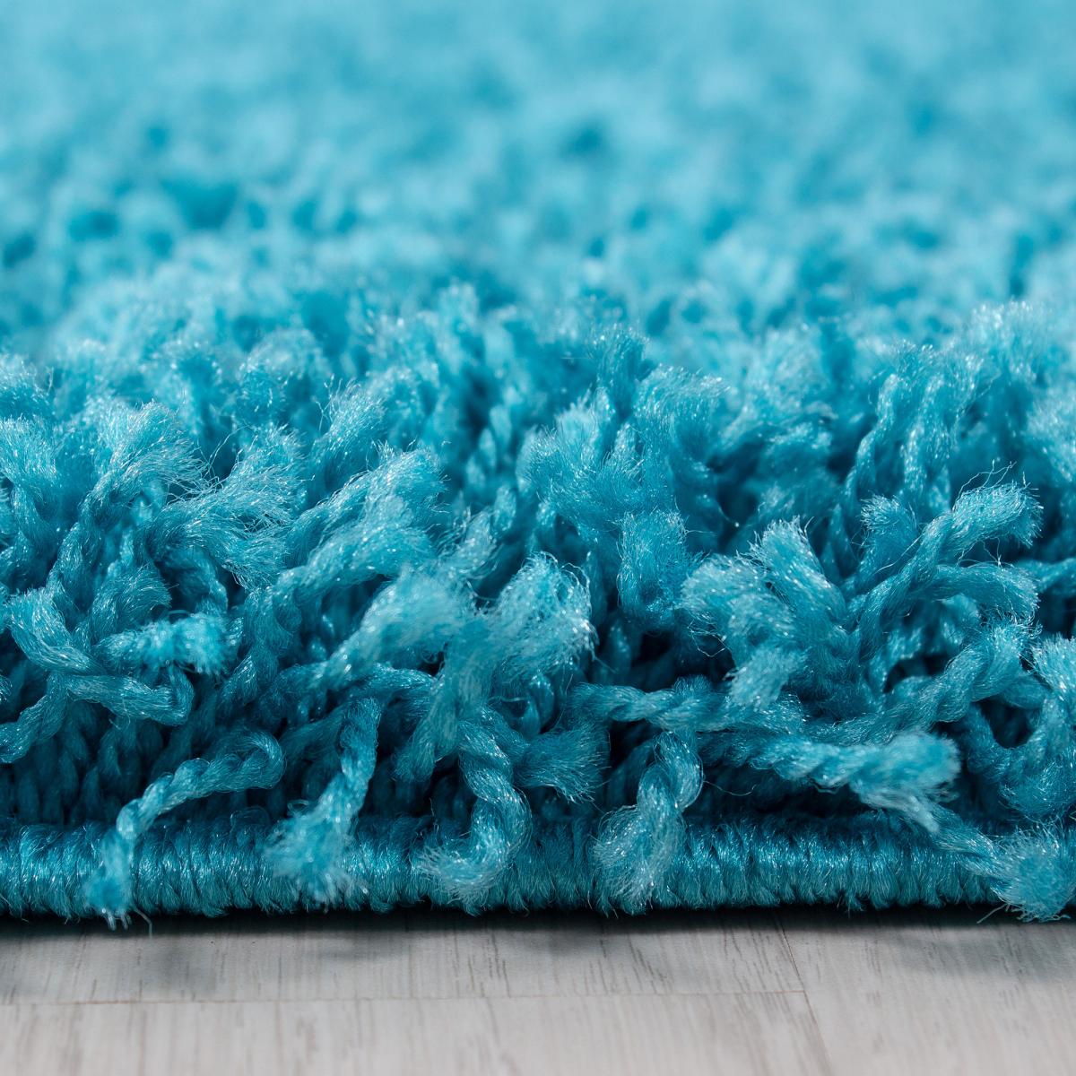 Tapis poils longs shaggy tissé motif uni UNI L turquoise, UN AMOUR DE TAPIS