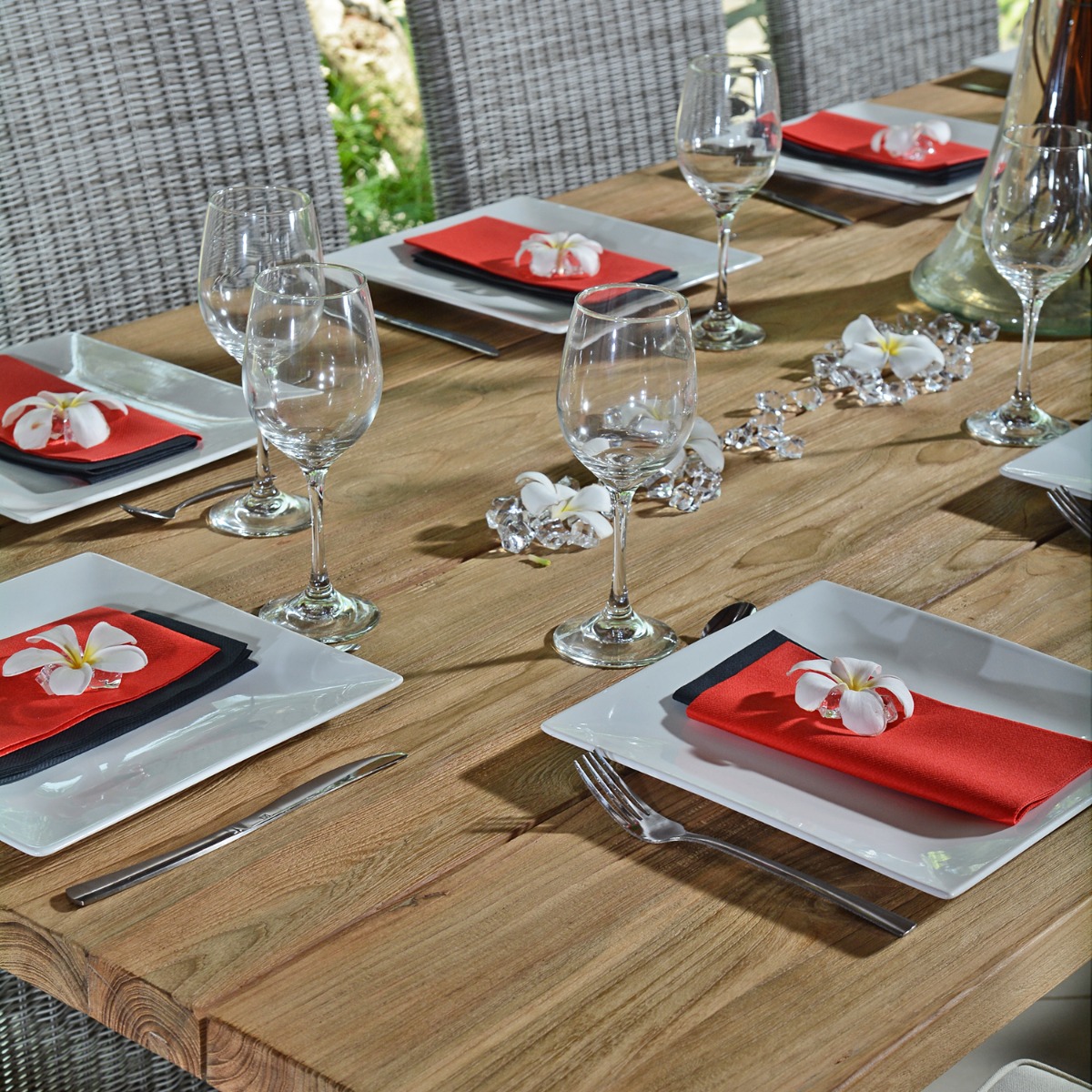 Table en teck recyclé 300 cm, Conceptual naturel, GECKO JARDIN