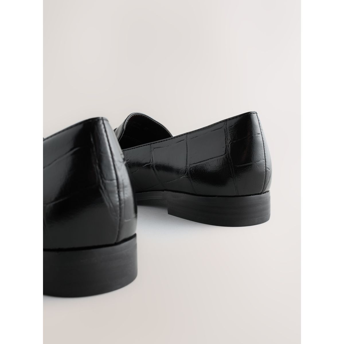 Mocassins forever comfort® à bout carré noir effet croco, NEXT